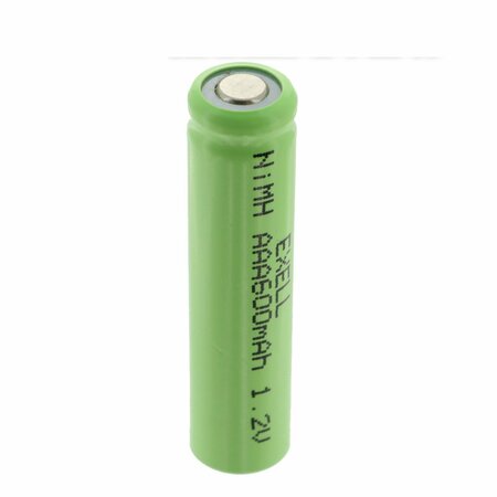 EXELL BATTERY 1.2V 600mAh NiMH AAA Size Rechargeable Flat Top Battery EBC-521-0